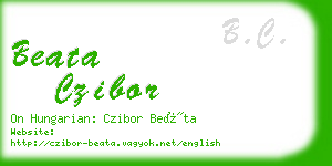 beata czibor business card